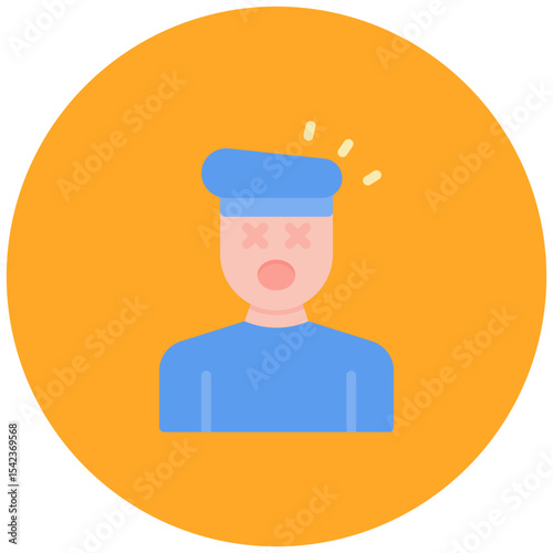 Knocked Out icon vector image. Can be used for Battle Royale.