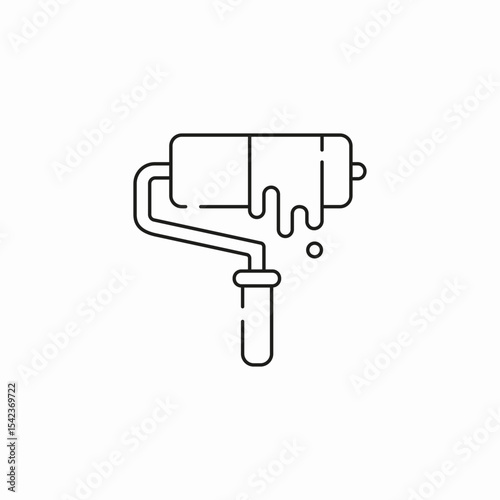 paint roller tool icon sign vector