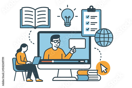 The concept of online education, courses, and tutorials
