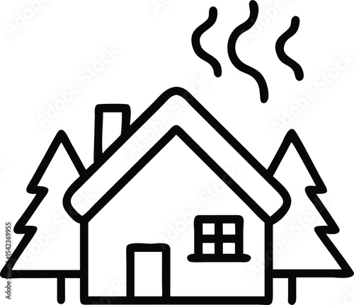 Real estate home icon: a vector illustration of a house symbol for web design and property sale