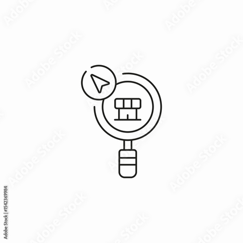 property search magnifier icon sign vector