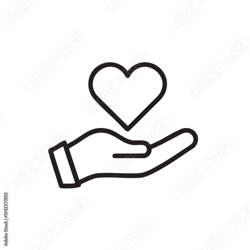 Hand holding love symbol for compassion and care concept