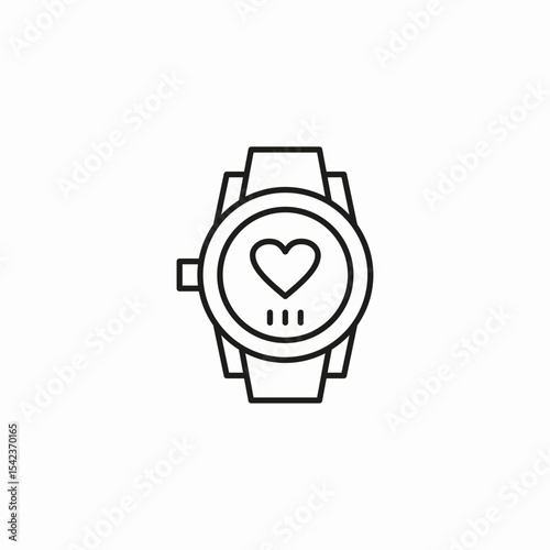 smartwatch heart rate icon sign vector