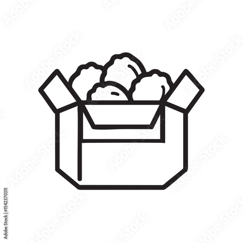 Box of freshly baked cookies for dessert or snack