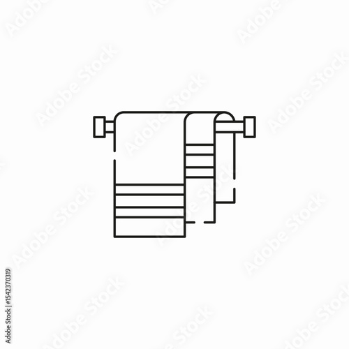 towel rack rail icon sign vector