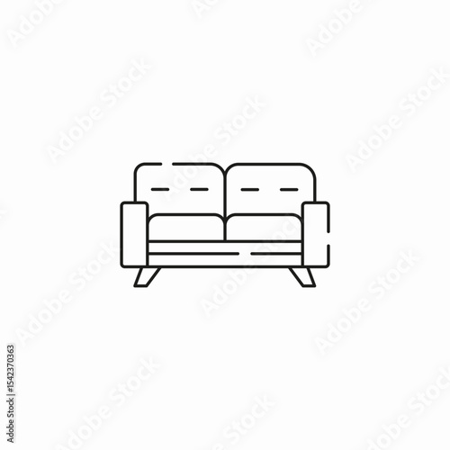 two seater sofa icon sign vector