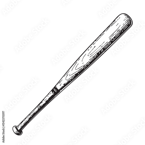 Vintage wooden baseball bat design for sports and branding use