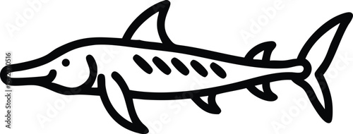 Shark silhouette vector illustration with a flying airplane design