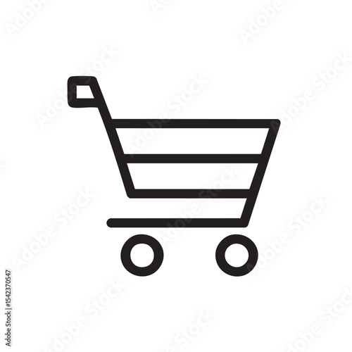 Simple shopping cart icon for online shopping experience