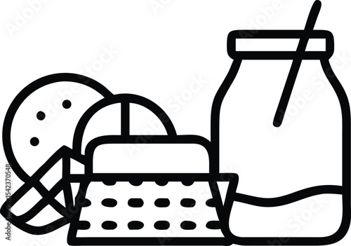 Vector illustration of a bag with various tools object design equipment icon