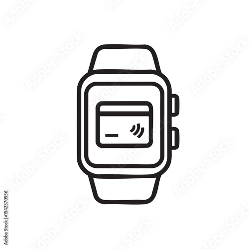 Modern smartwatch design with contactless payment feature