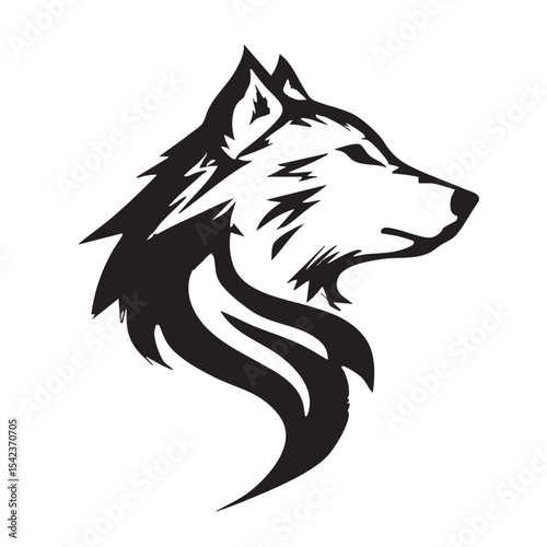 Wolf silhouette design for posters and branding