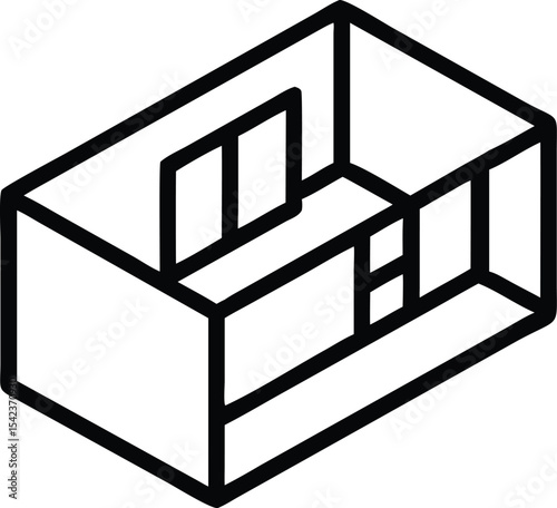 3D house model with blueprint and floor plan