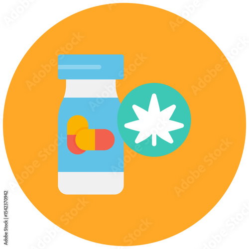Cbd Capsules icon vector image. Can be used for CBD Oil.