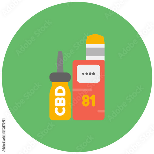 Cbd Vaping icon vector image. Can be used for CBD Oil.