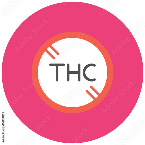 No Thc icon vector image. Can be used for CBD Oil.