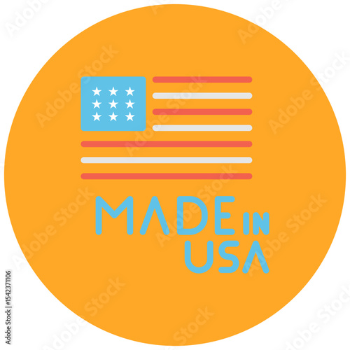 Made In Usa icon vector image. Can be used for CBD Oil.