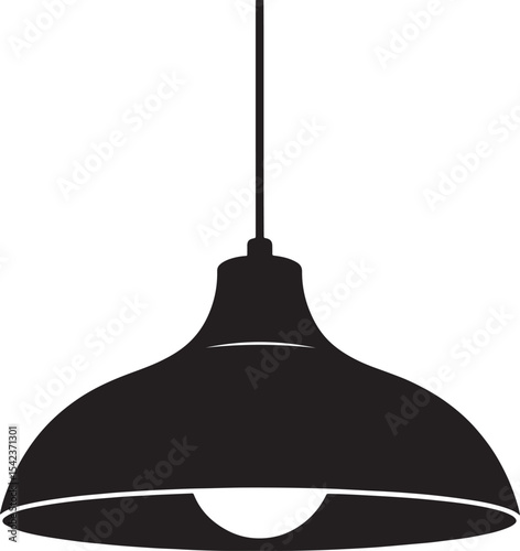 Simple black pendant lamp icon illustration