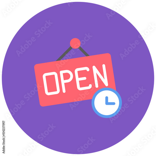Open Hours icon vector image. Can be used for Museum.