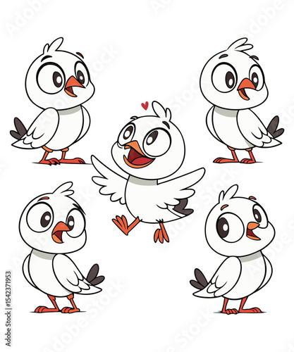 A cute funny-dove Cartoon Character