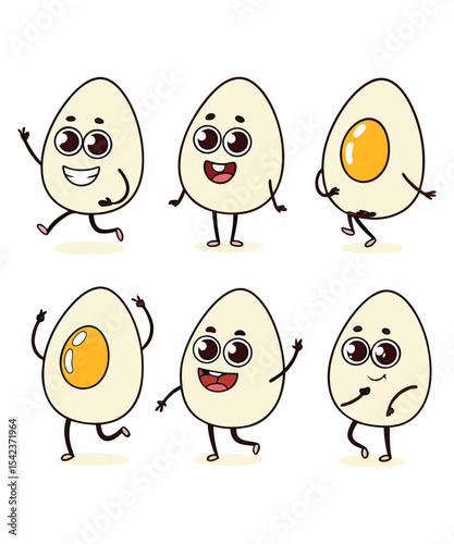 A cute funny-egg Cartoon Character