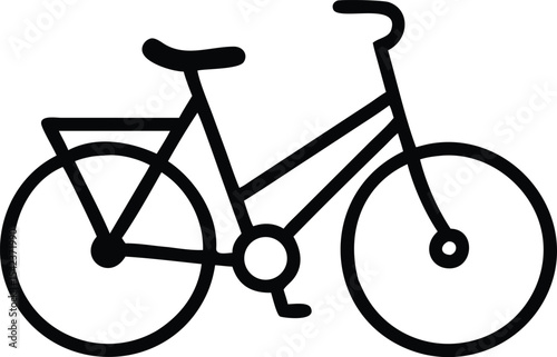 Vintage bicycle vector illustration isolated on white background depicting a classic two-wheeled sport cycle for travel and transport