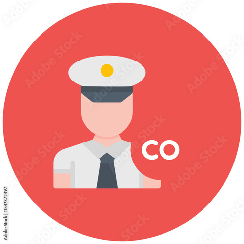 Male Co Pilot icon vector image. Can be used for Airline.