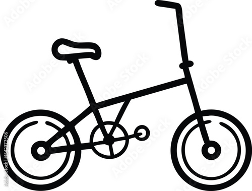 A vintage bicycle vector illustration with pedals and a seat, isolated on a white background, perfect for designs related to sport, transport, or cycling activity