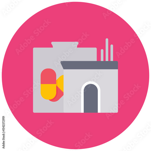 Pharmaceutical Industry icon vector image. Can be used for Industry.