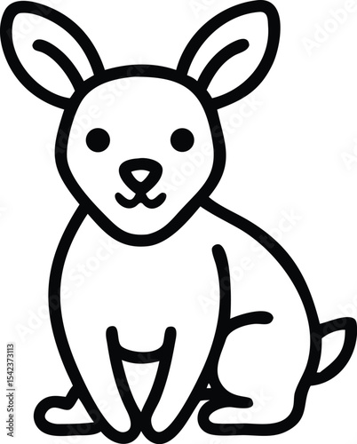A cute cartoon bunny illustration of a happy Easter animal character
