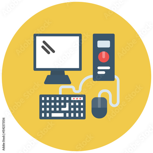 Desktop Computer icon vector image. Can be used for Technology eCommerce.
