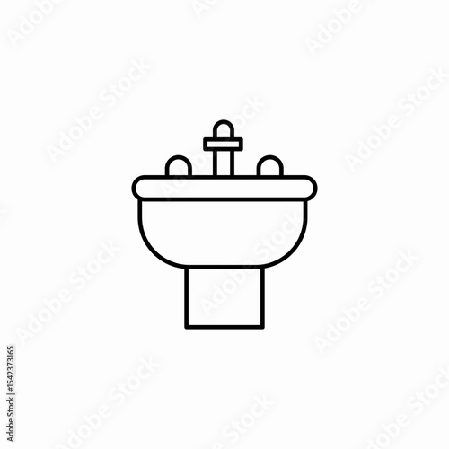 bathroom sink faucet icon sign vector
