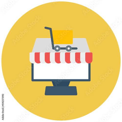Online Shop-Store icon vector image. Can be used for Technology eCommerce.