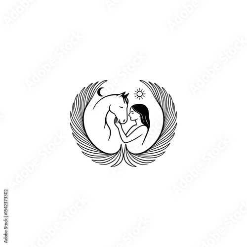 silhouette of woman and horse