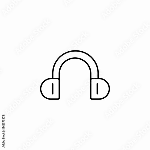 classic headphones audio icon sign vector