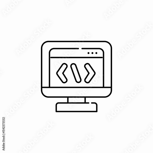 computer code display icon sign vector