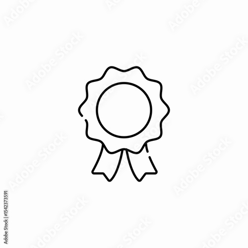 decorative award ribbon icon sign vector