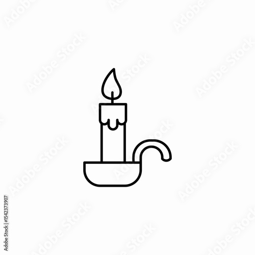 lit candle holder icon sign vector