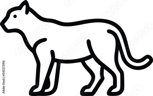 Black and white cartoon vector illustration of a cute dog