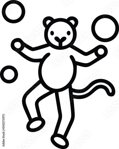 A playful cartoon bear, a cute and funny character illustration, brings smiles with its baby-like charm and artful design