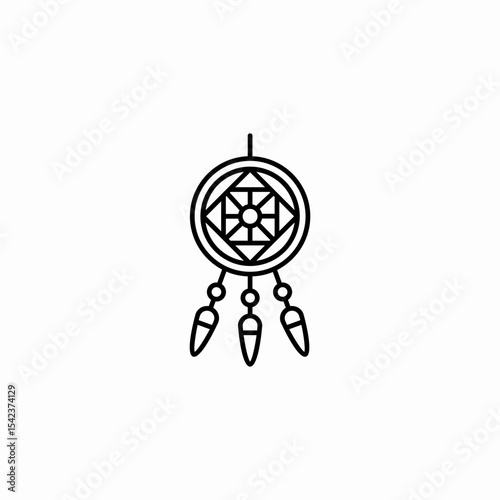 native dream catcher icon sign vector
