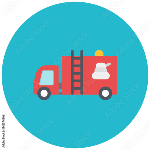 Fire Truck icon vector image. Can be used for Emergency Service.