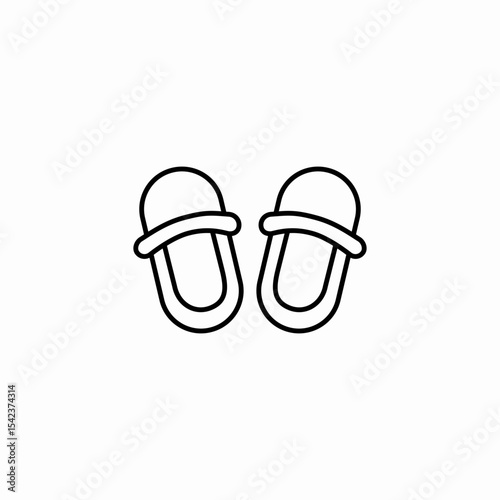 pair house slippers icon sign vector