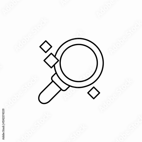 pixel magnifying glass icon sign vector