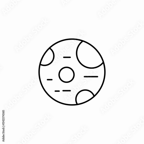 pockmarked round planet icon sign vector