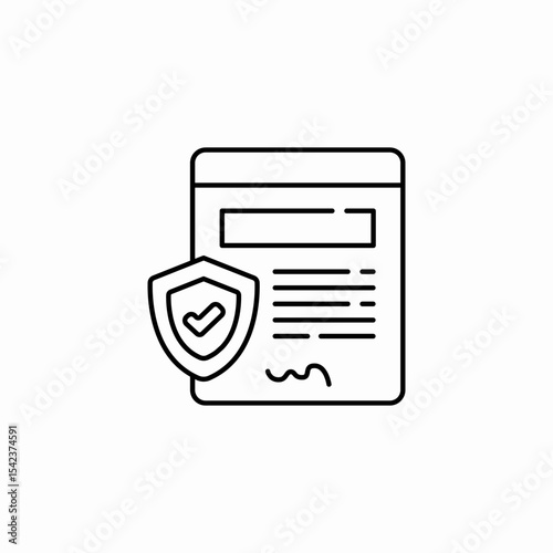 secure document policy icon sign vector