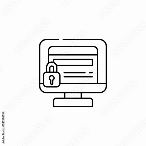 secure computer lock icon sign vector