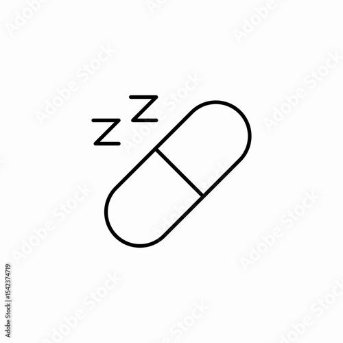 sleeping pill capsule icon sign vector