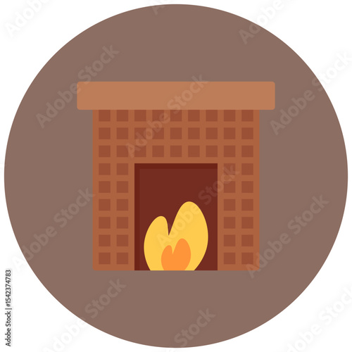 Fireplace icon vector image. Can be used for Lighting.