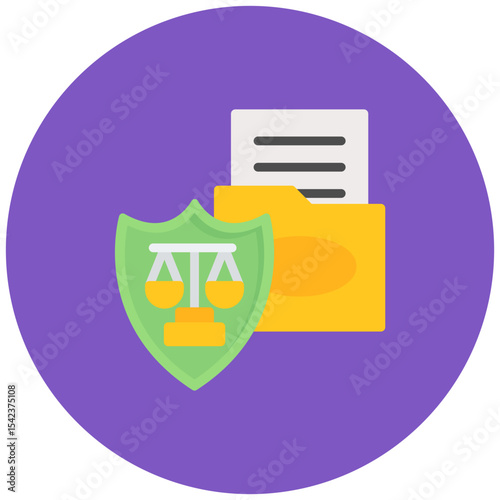 Data Protection Law icon vector image. Can be used for Privacy.